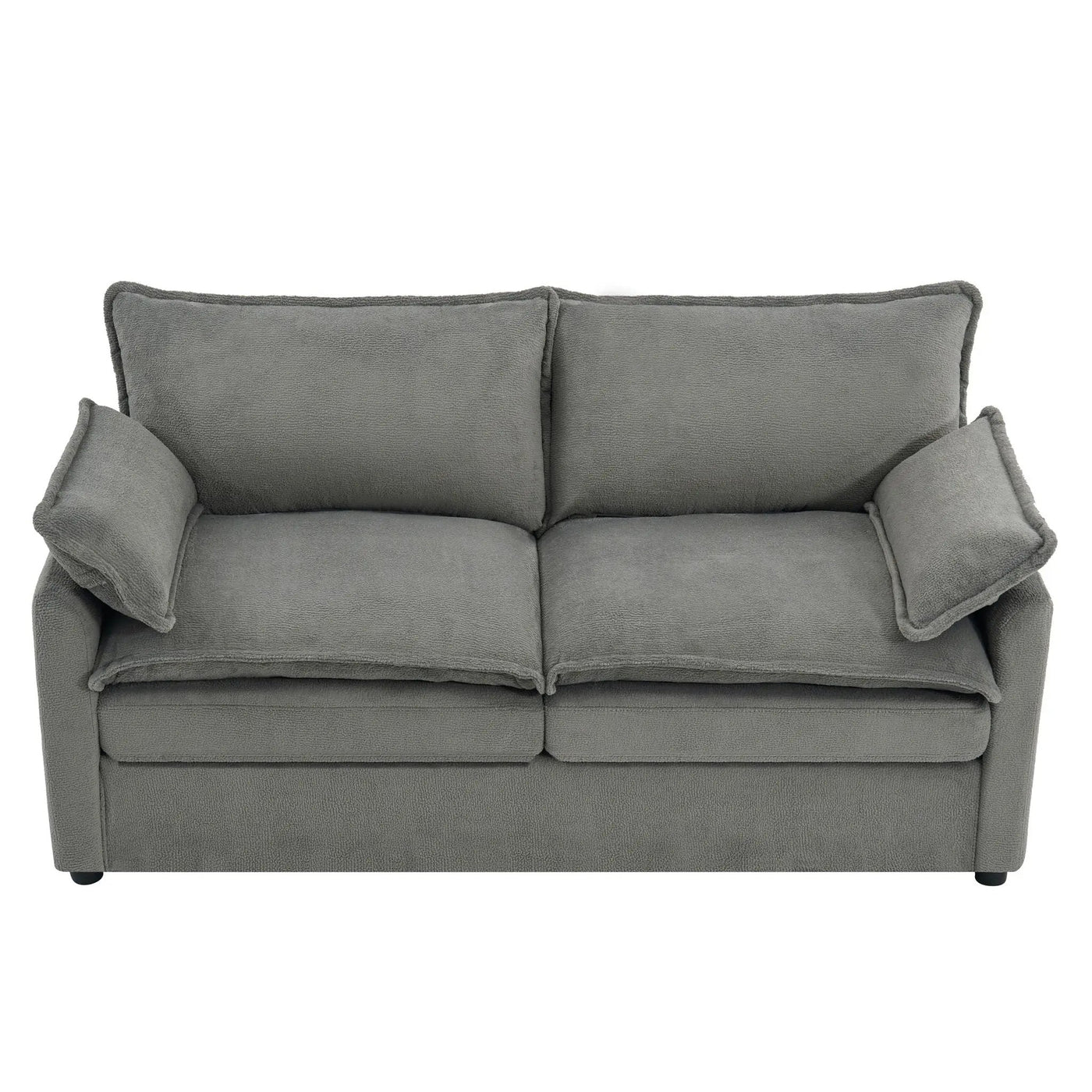 Modern Loveseat Sofa, Upholstered Couch With Side Storage Pockets by HouseOfZazla
