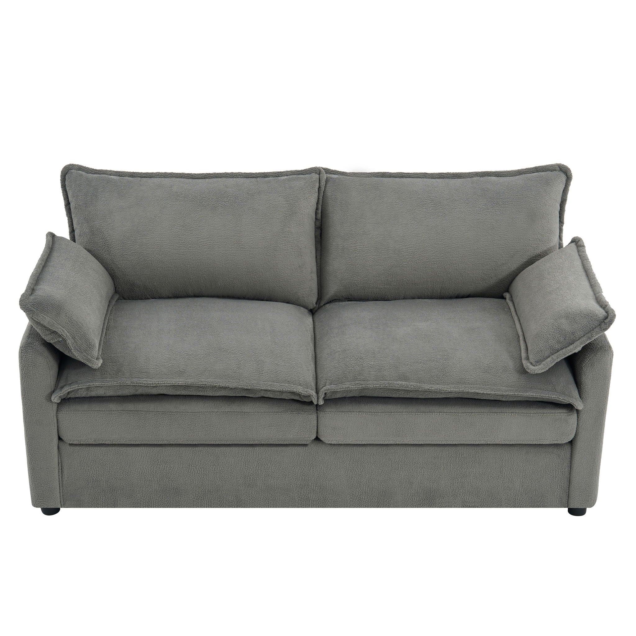 Modern Loveseat Sofa, Upholstered Couch With Side Storage Pockets by HouseOfZazla