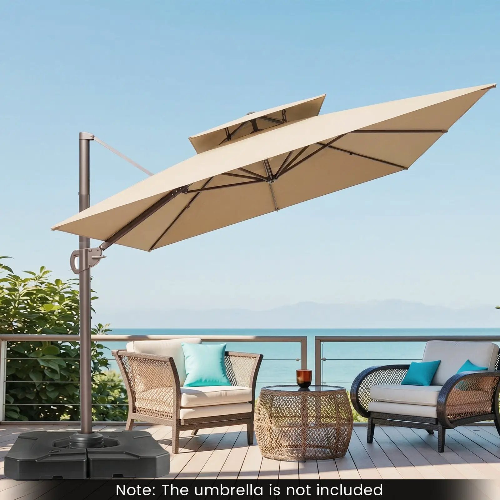 274 LBS Cantilever Patio Umbrella Base with Handles by DirectDeals
