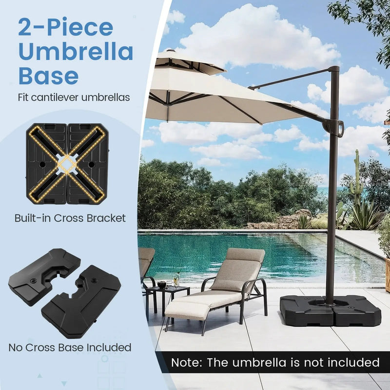 274 LBS Cantilever Patio Umbrella Base with Handles by DirectDeals
