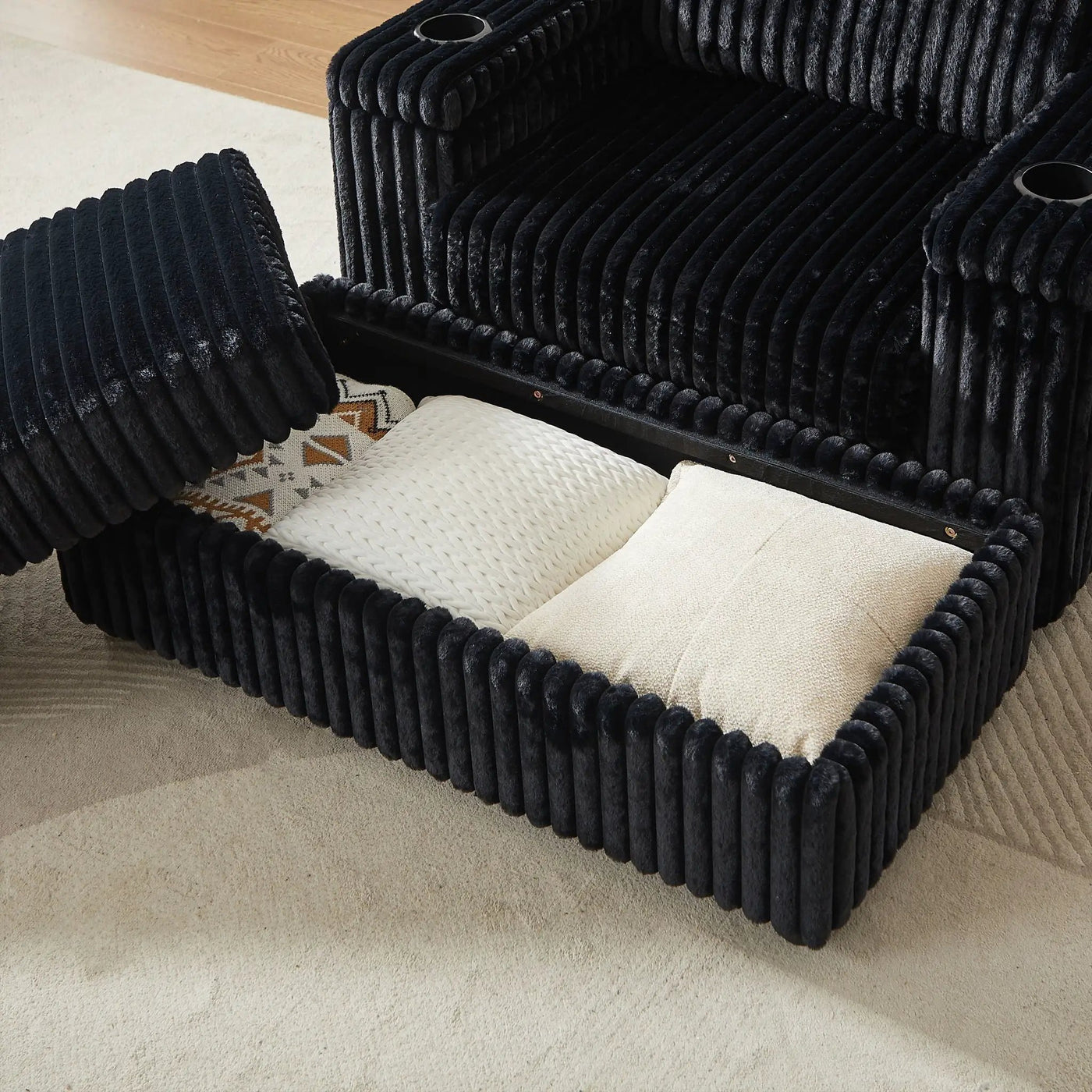 3 Seater Sofa With 2 Ottomans For Living Room by HouseOfZazla