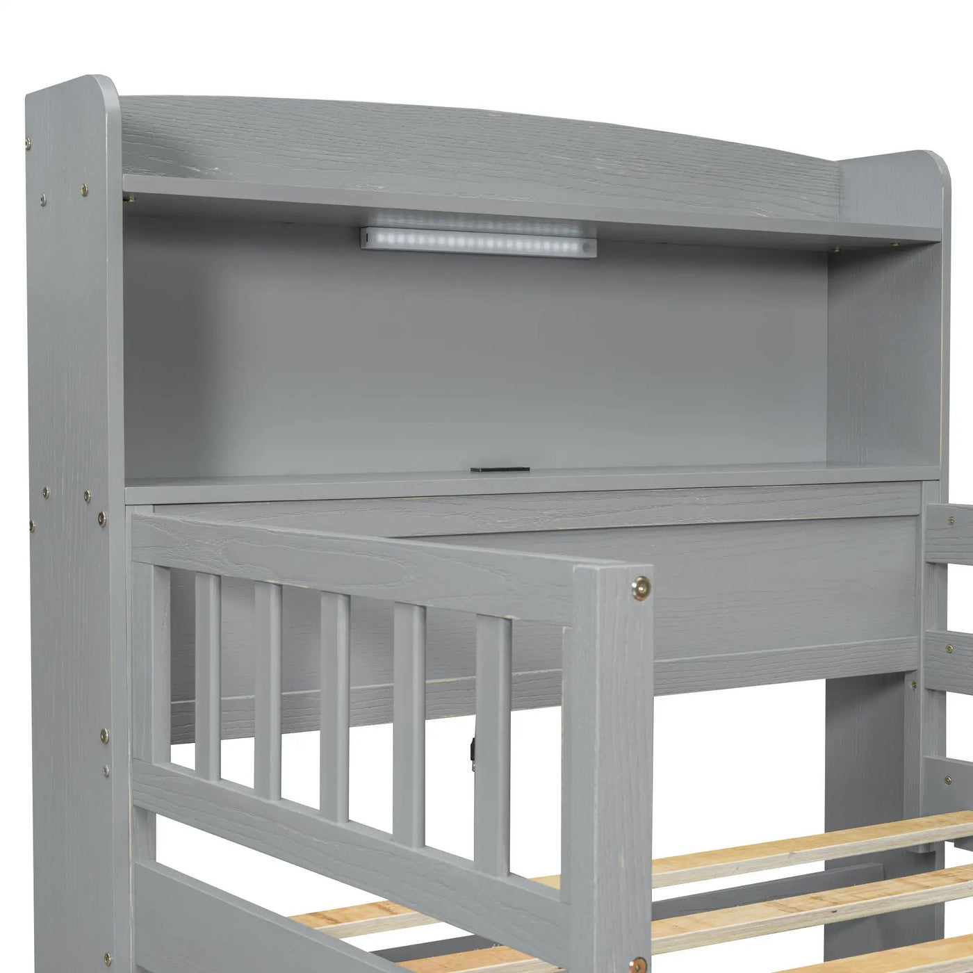 Platform Bed With LED Light, Multi Functional Headboard, Guardrail And 2 Drawers by HouseOfZazla