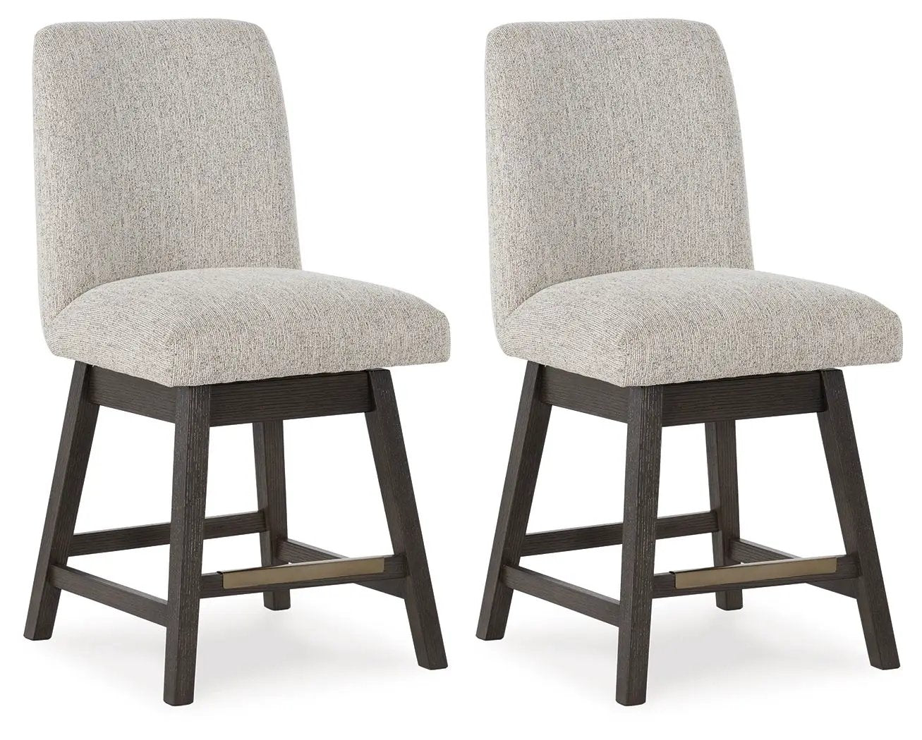 Burkhaus - Upholstered Swivel Barstool (Set of 2) - Beige / Dark Brown by Unique Piece Furniture