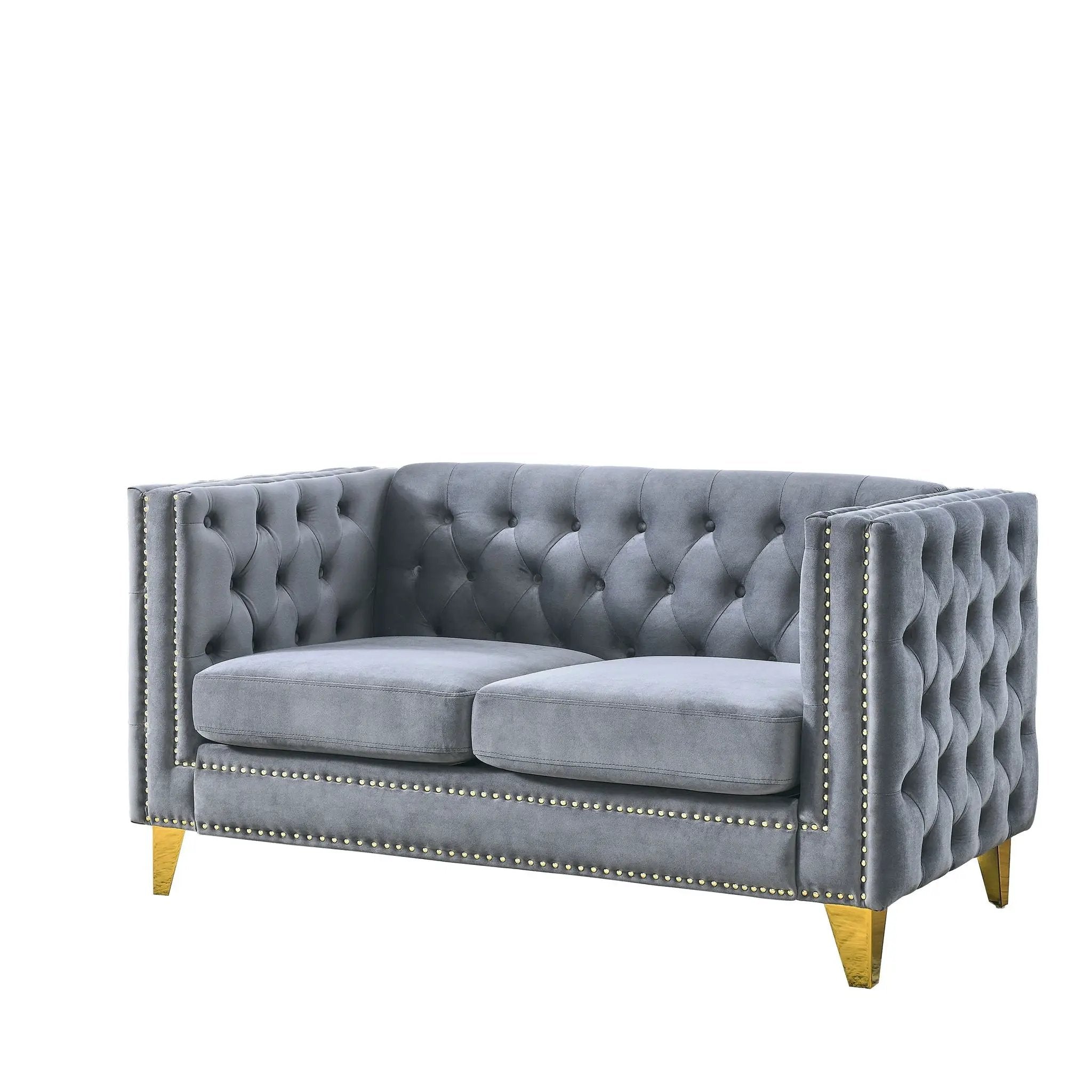 Upholstered Couch Sofa With Button Tufting For Living Room by HouseOfZazla