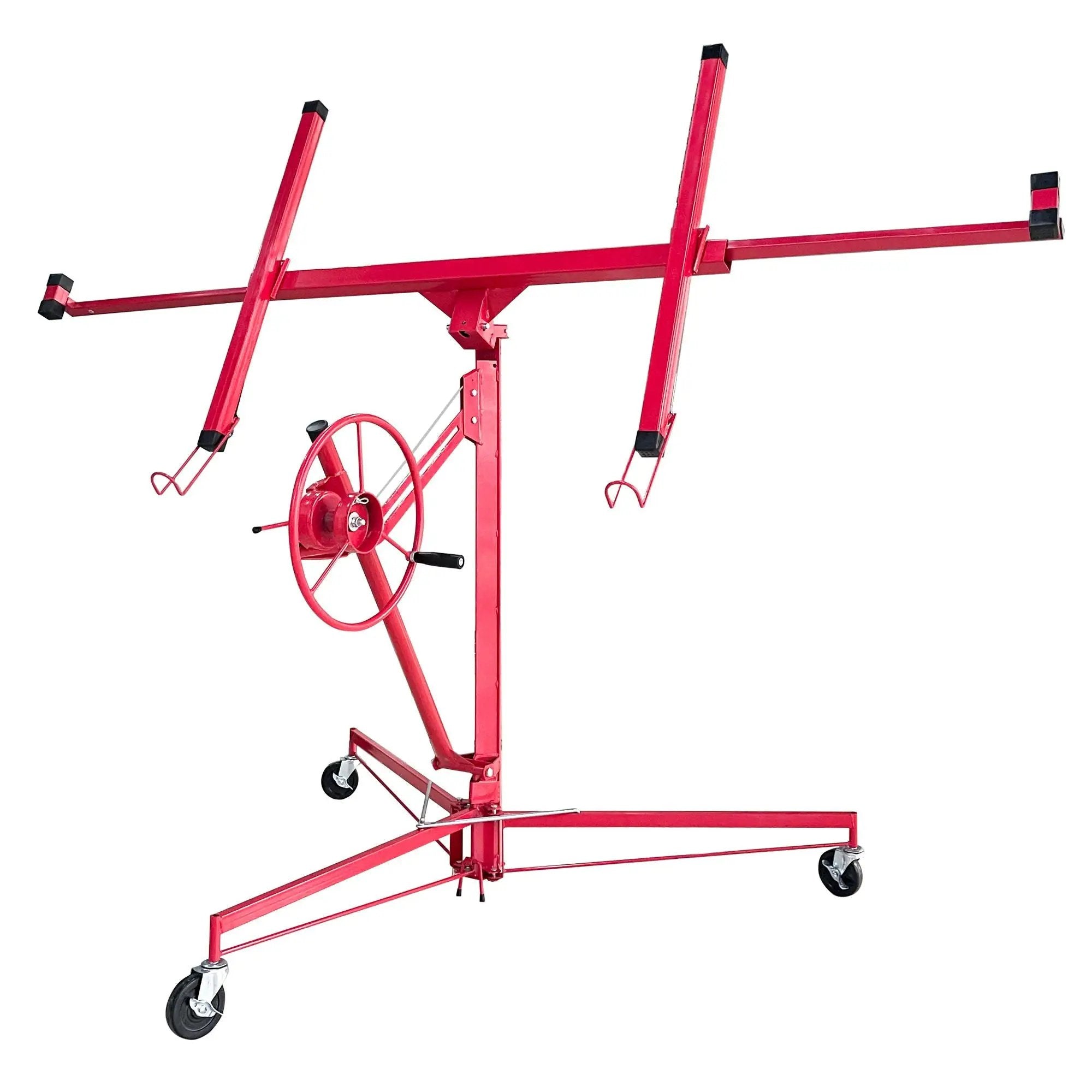 Drywall Panel Lifter Drywall Panel Hoist Jack Lifter Jack Rolling Caster Panel Hoist 11Ft - Red by HouseOfZazla