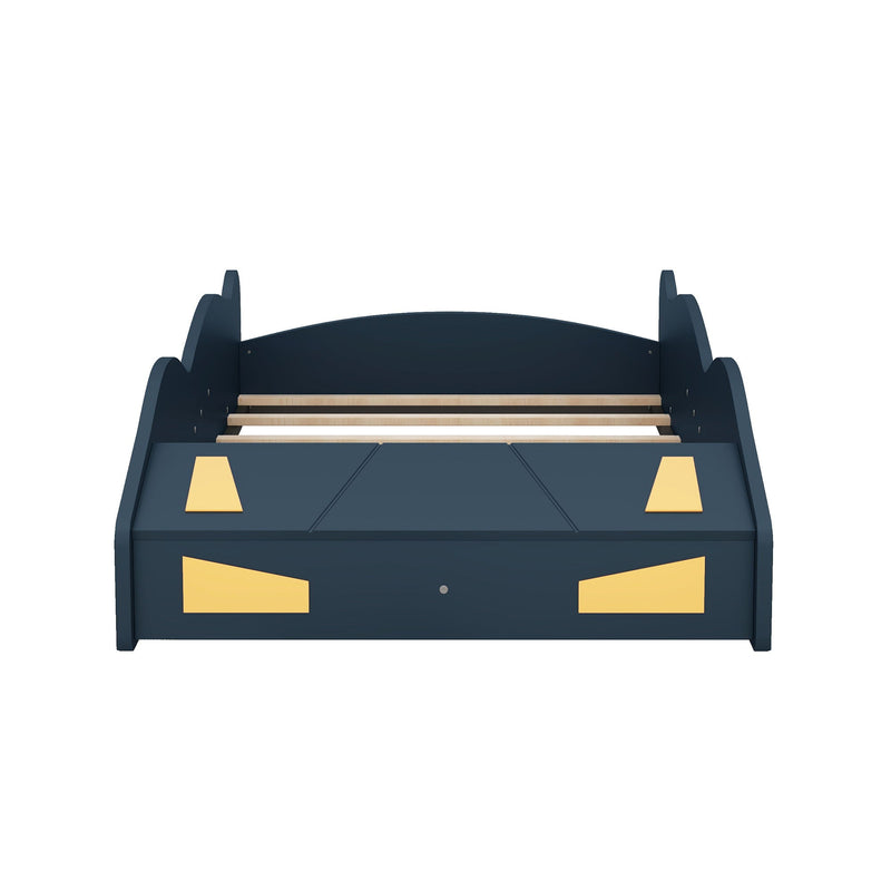 Race Car Shaped Platform Bed With Wheels And Storage