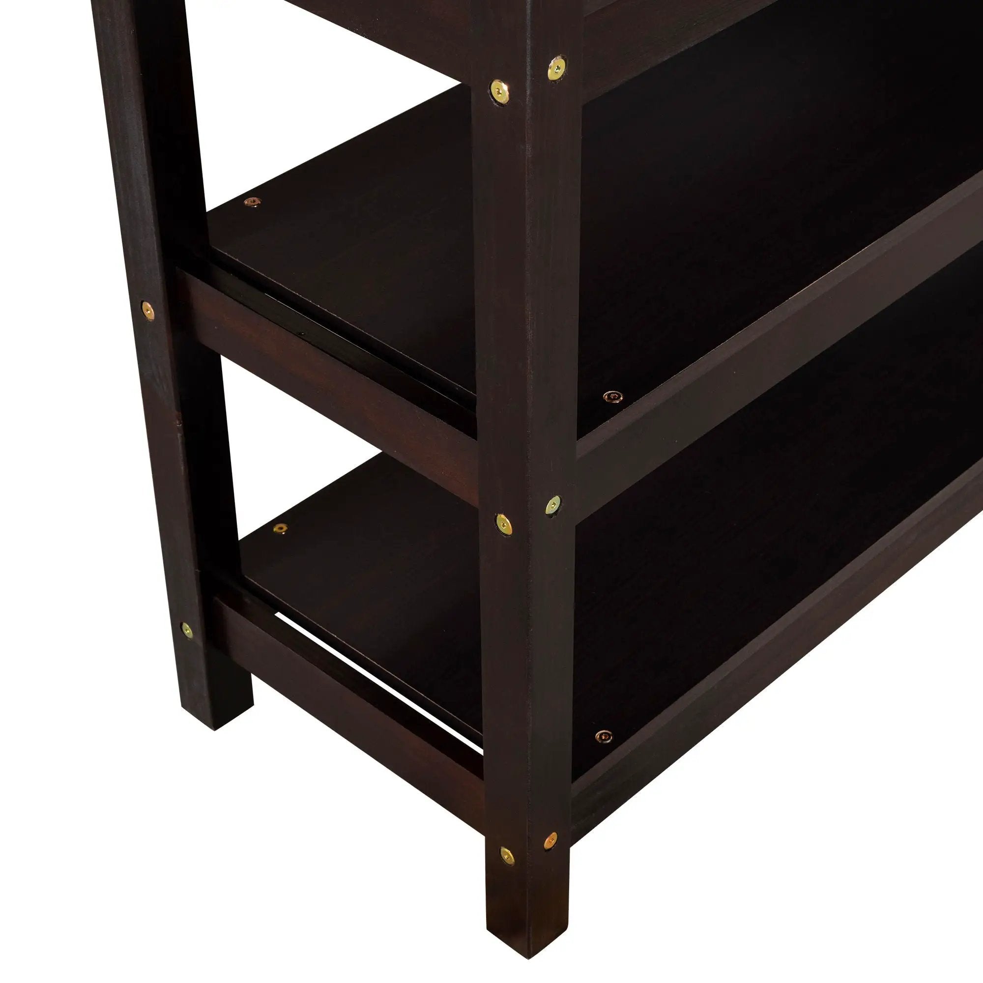 Loft Bed With Storage Shelves And Under Bed Desk