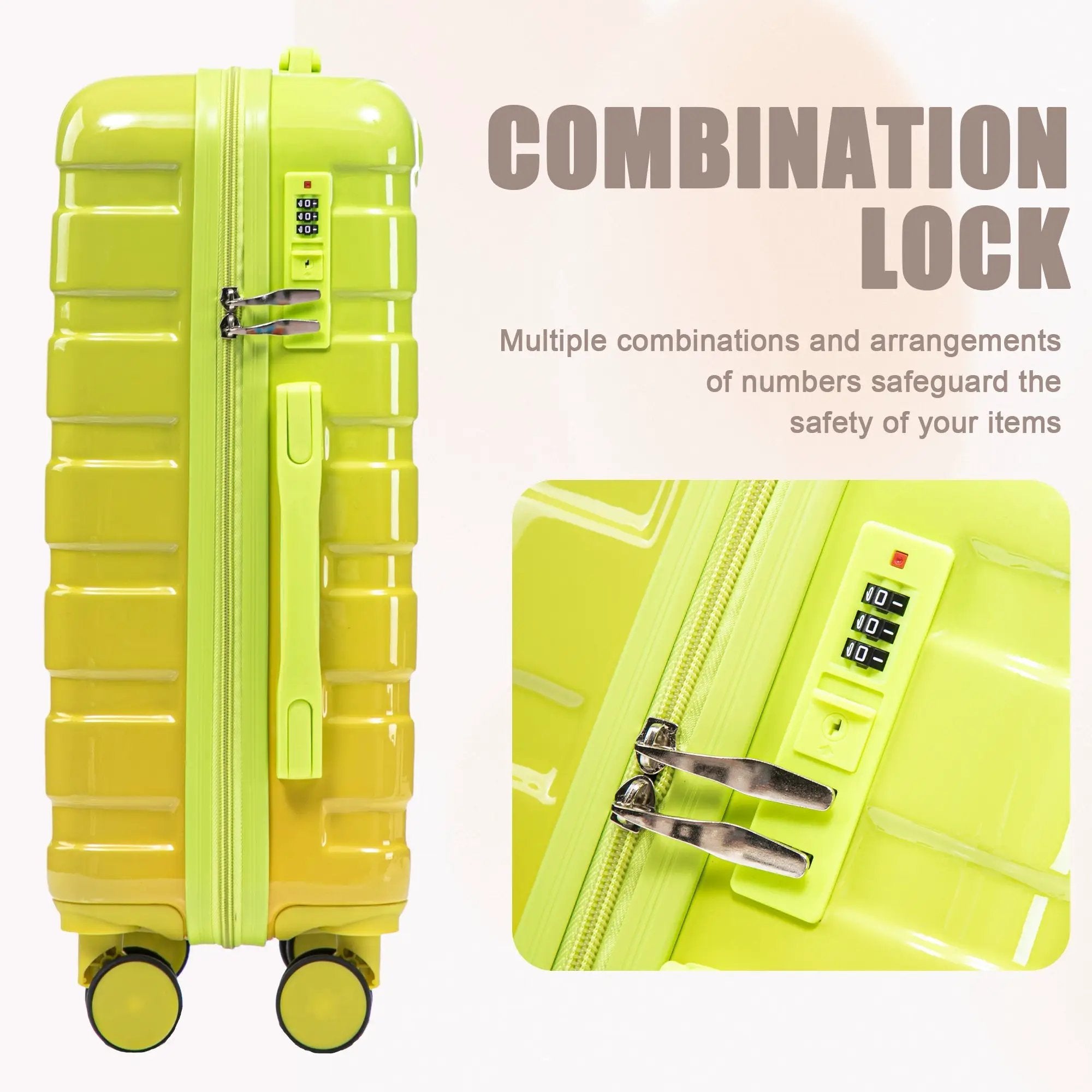 14'/20' 2-Piece PC Spinner Wheel Luggage Set with Gradient Color and Lock by HouseOfZazla