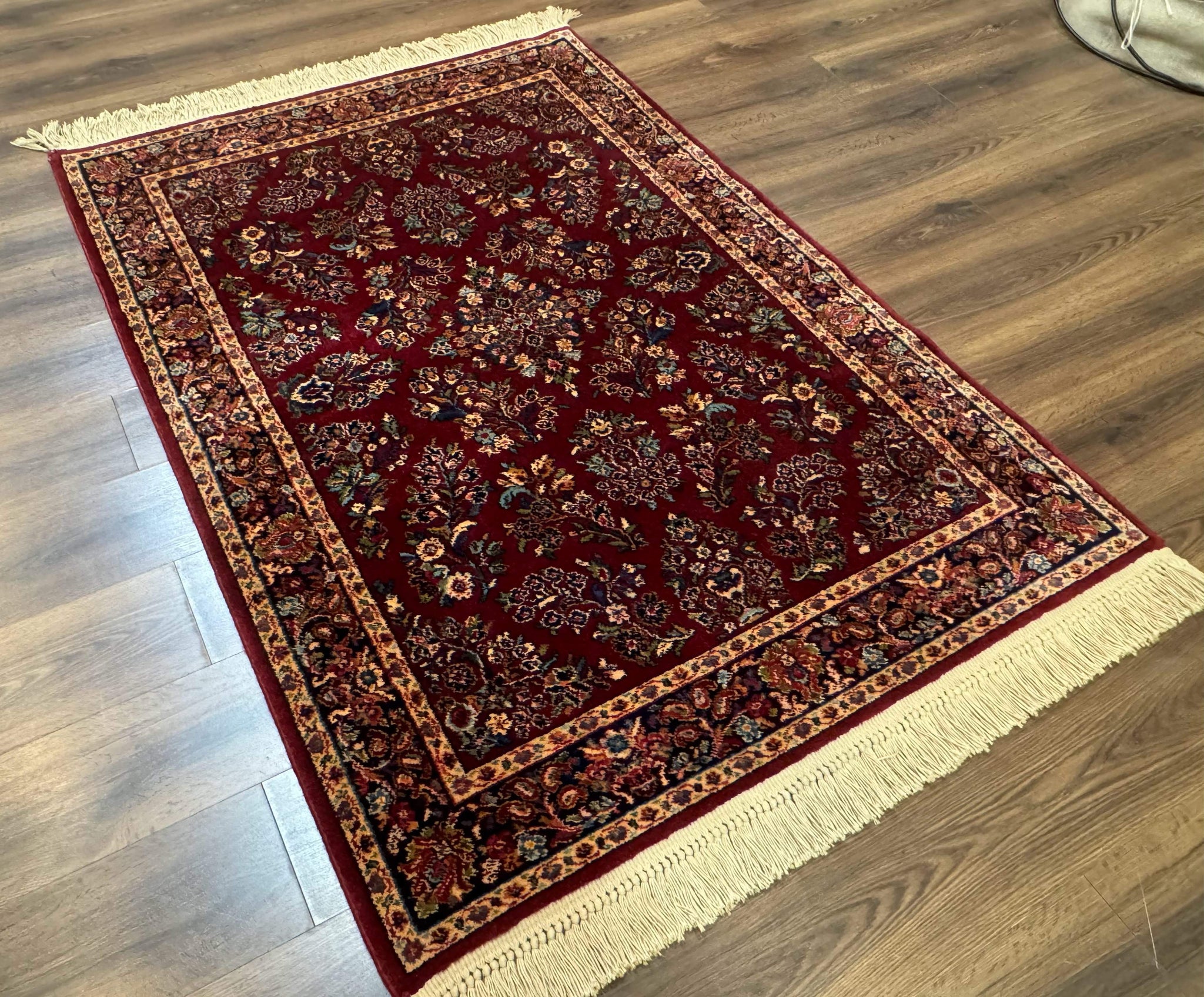 4x6 Karastan Rug Red Sarouk #785, Wool Pile Original 700 Series, Vintage Discontinued by Jewel Rugs