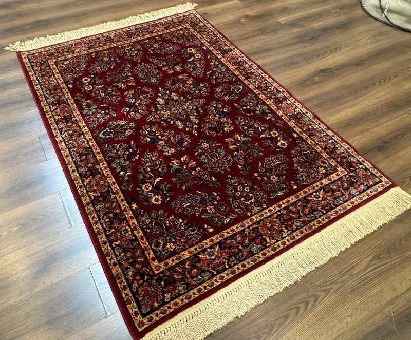 4x6 Karastan Rug Red Sarouk #785, Wool Pile Original 700 Series, Vintage Discontinued by Jewel Rugs