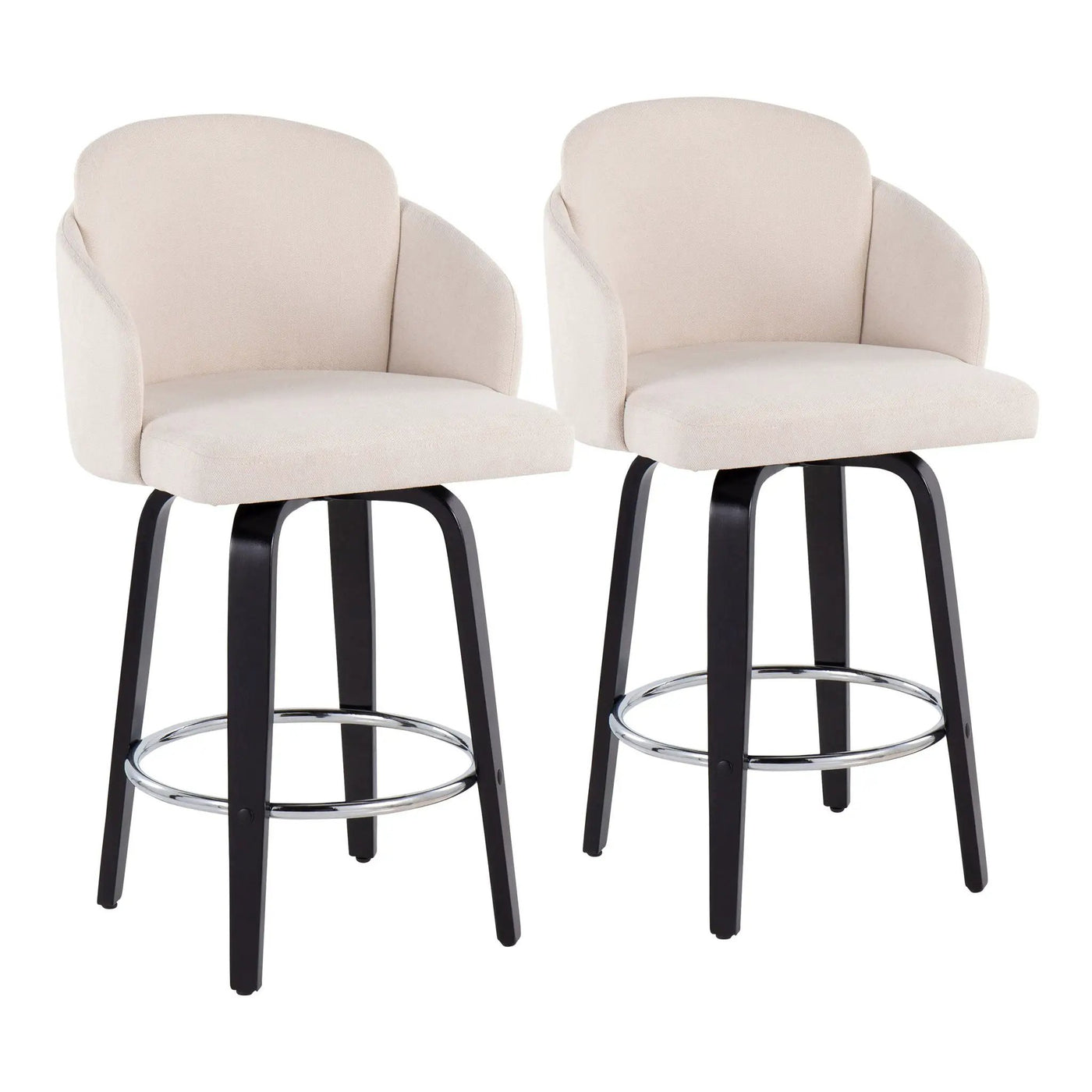 Dahlia - Contemporary Counter Stool Round Footrest (Set of 2) by HouseOfZazla