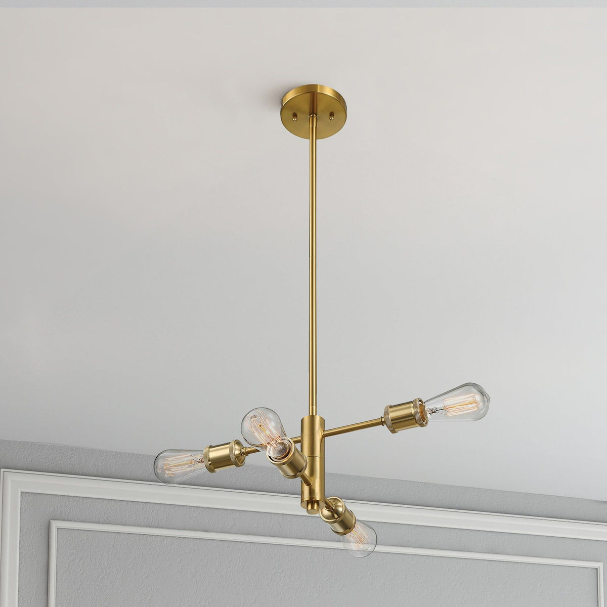 Trellis - 4 Lights Modern Gold Chandelier, photo 3 of 9