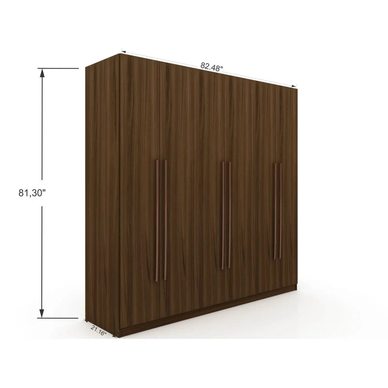 Gramercy - Free Standing Wardrobe Closet With Drawers And Shelves by HouseOfZazla