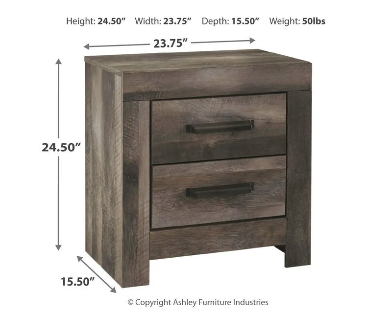 Wynnlow - Two Drawer Night Stand - Gray by Unique Piece Furniture