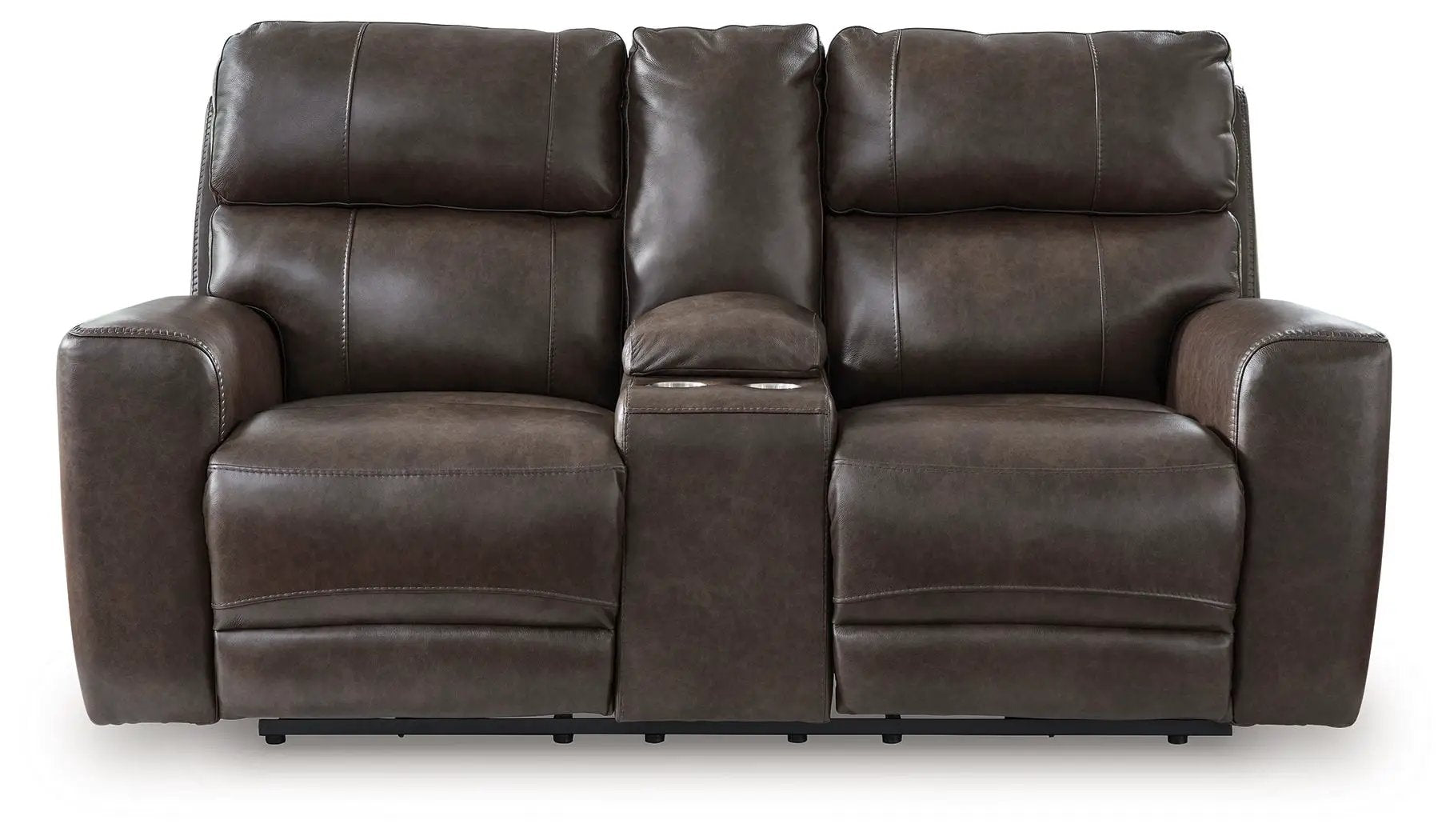 Crossplex - Power Reclining Loveseat / Console / Adjustable Headrest - Smoke by Unique Piece Furniture