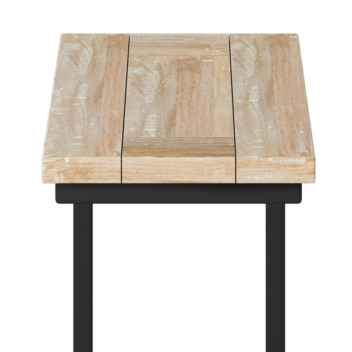 Handcrafted C Side Table with Mango Wood and Metal Base - Pearl Silver, Dark Brown, Beige, Light Brown, photo 9 of 31