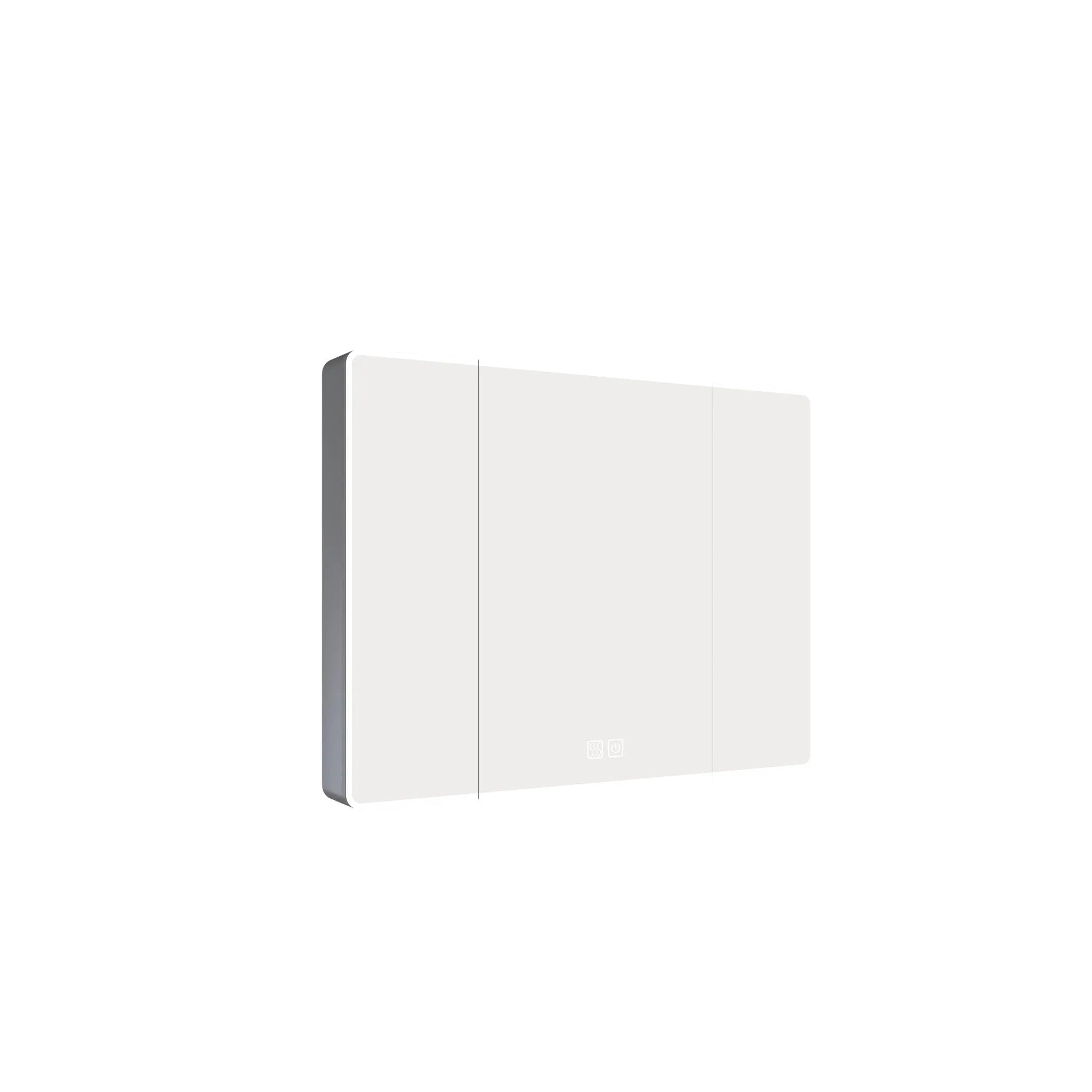 Aluminium Medicine Cabinet Mirror With LED Light And Defogging Function - Gray by HouseOfZazla
