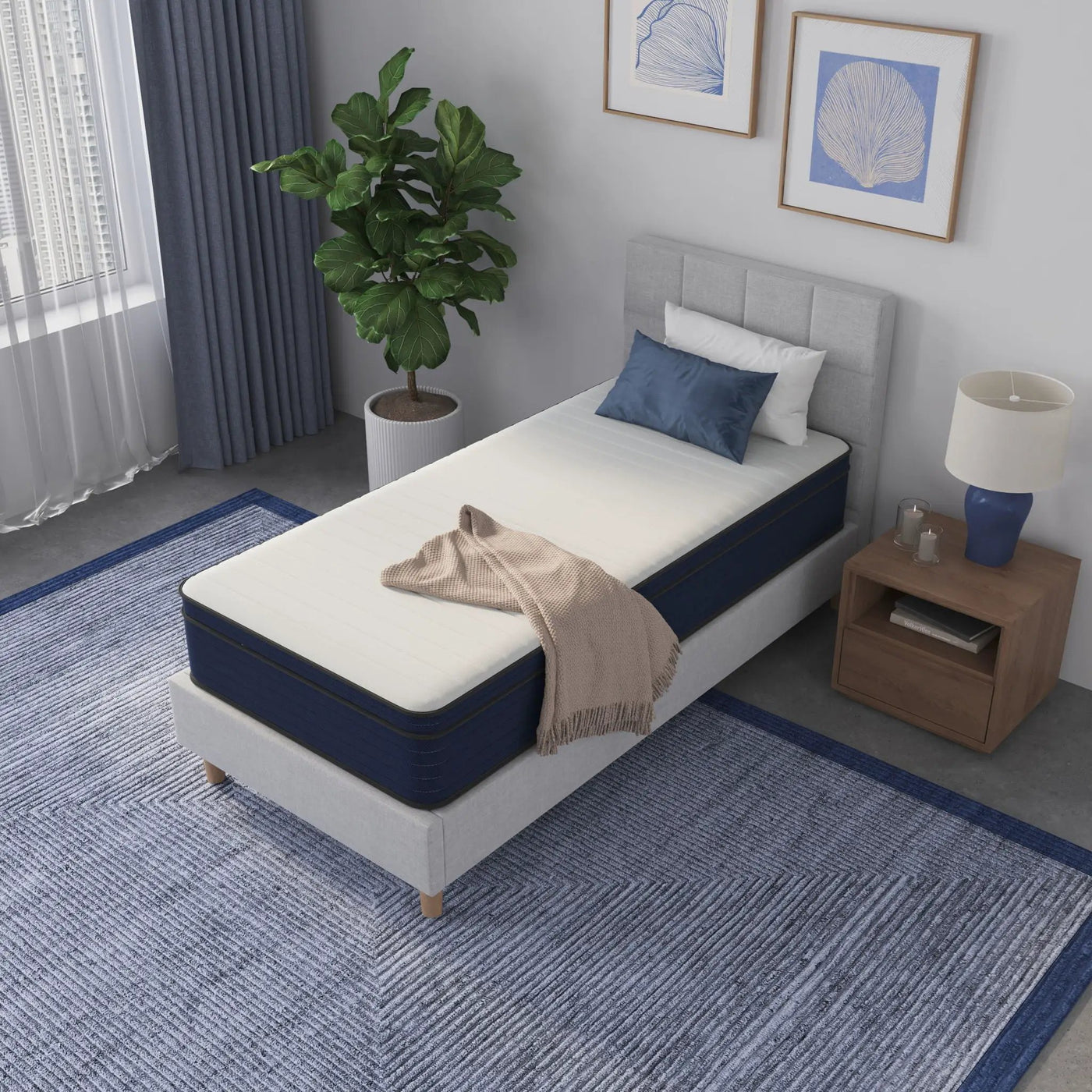 12" Medium Firm Euro Top Hybrid Cooling Gel Infused Pocket Spring And Memory Foam Mattress by HouseOfZazla