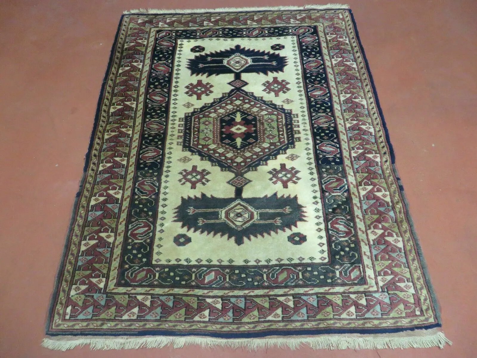 3' X 4' Vintage Handmade Turkish Geometric Oriental Wool Rug Nice by Jewel Rugs