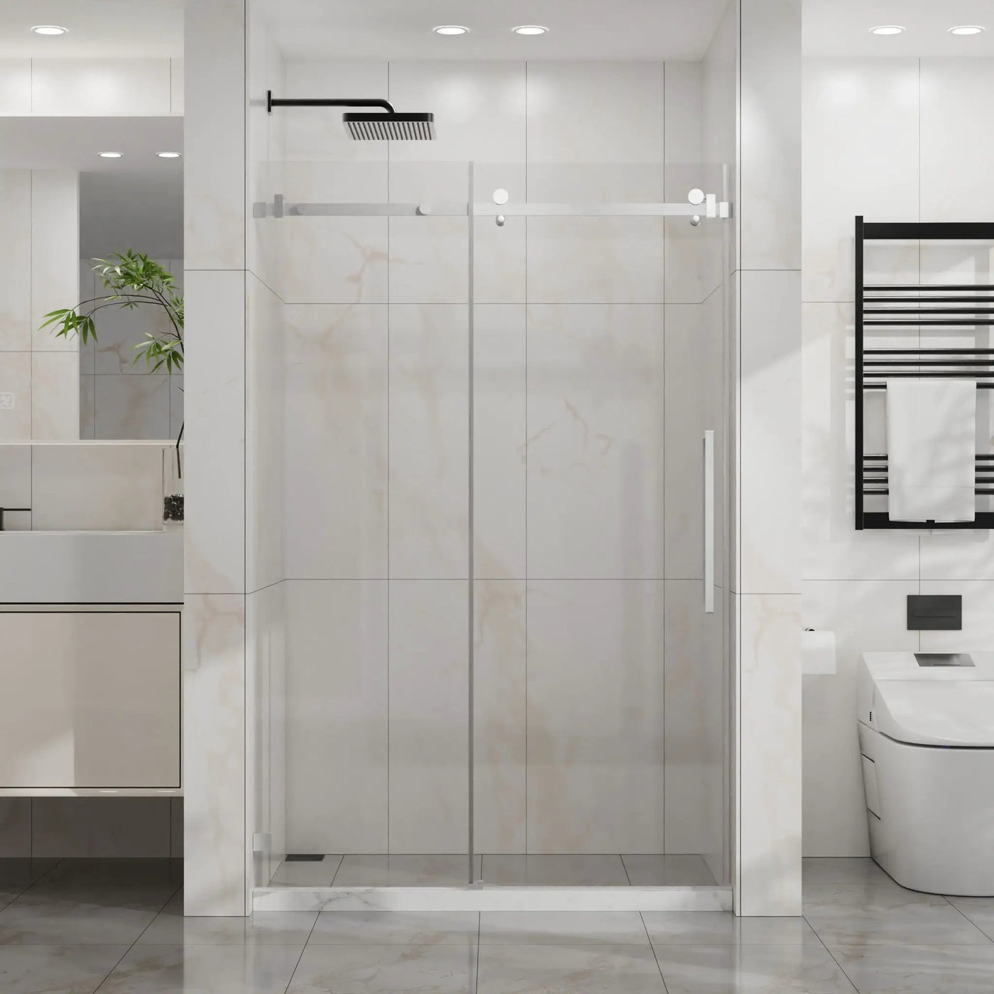 Frameless Tub Sliding Shower Door With Easy Clean Coating by HouseOfZazla