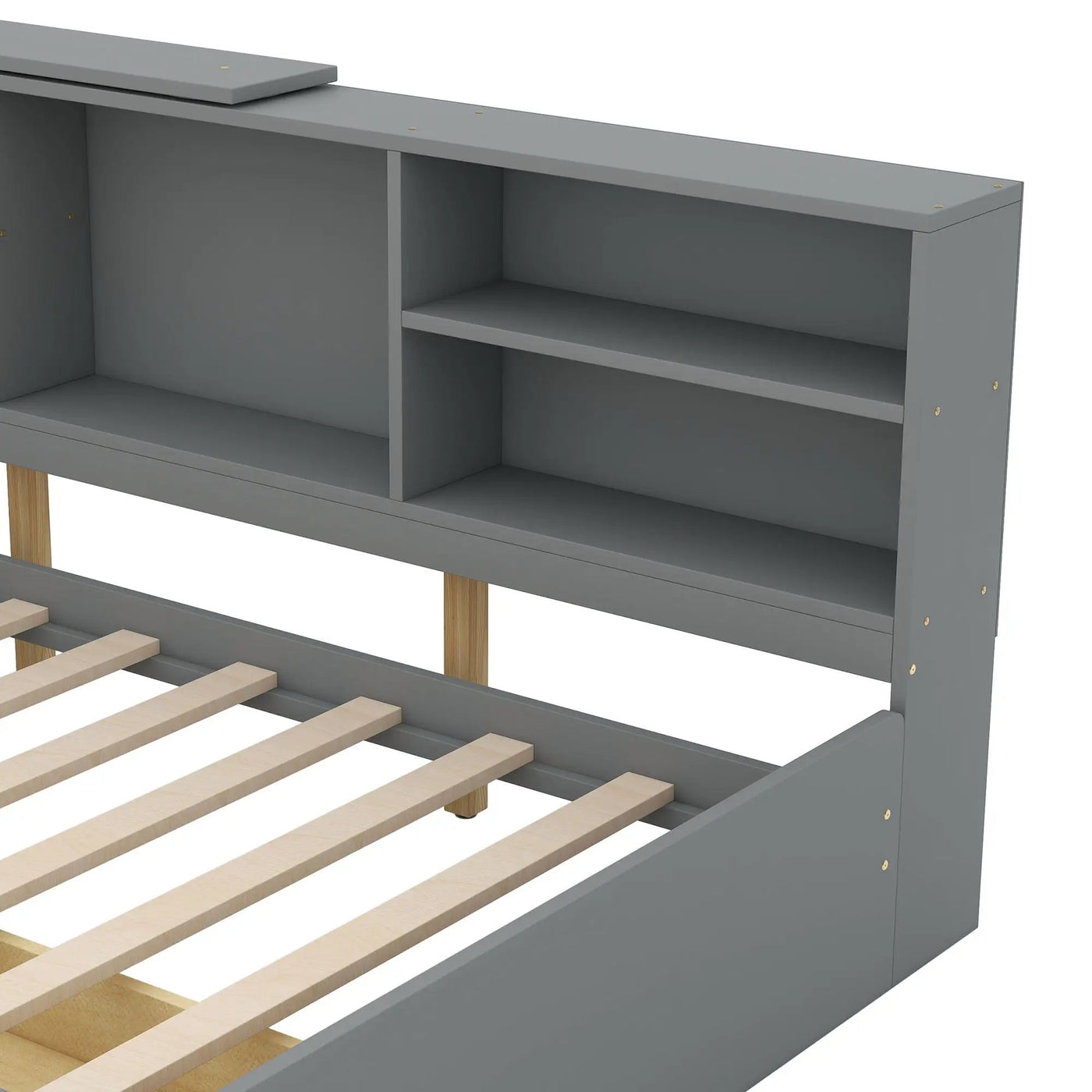 Platform Bed With Storage Headboard, Shelves And 2 Drawers by HouseOfZazla