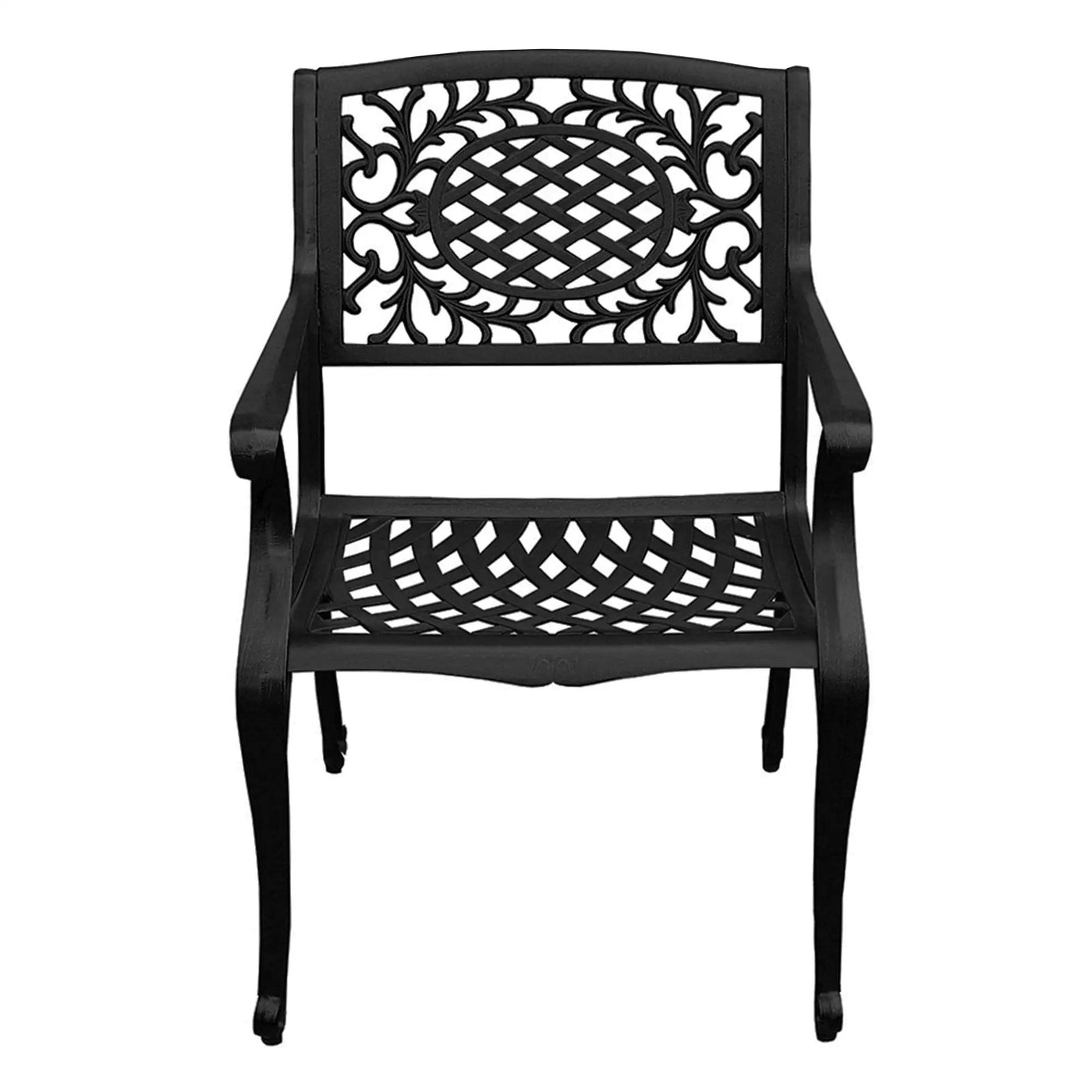 Outdoor Aluminum 7pc Round Patio Dining Set with Lazy Susan, Six Chairs by Sharicks