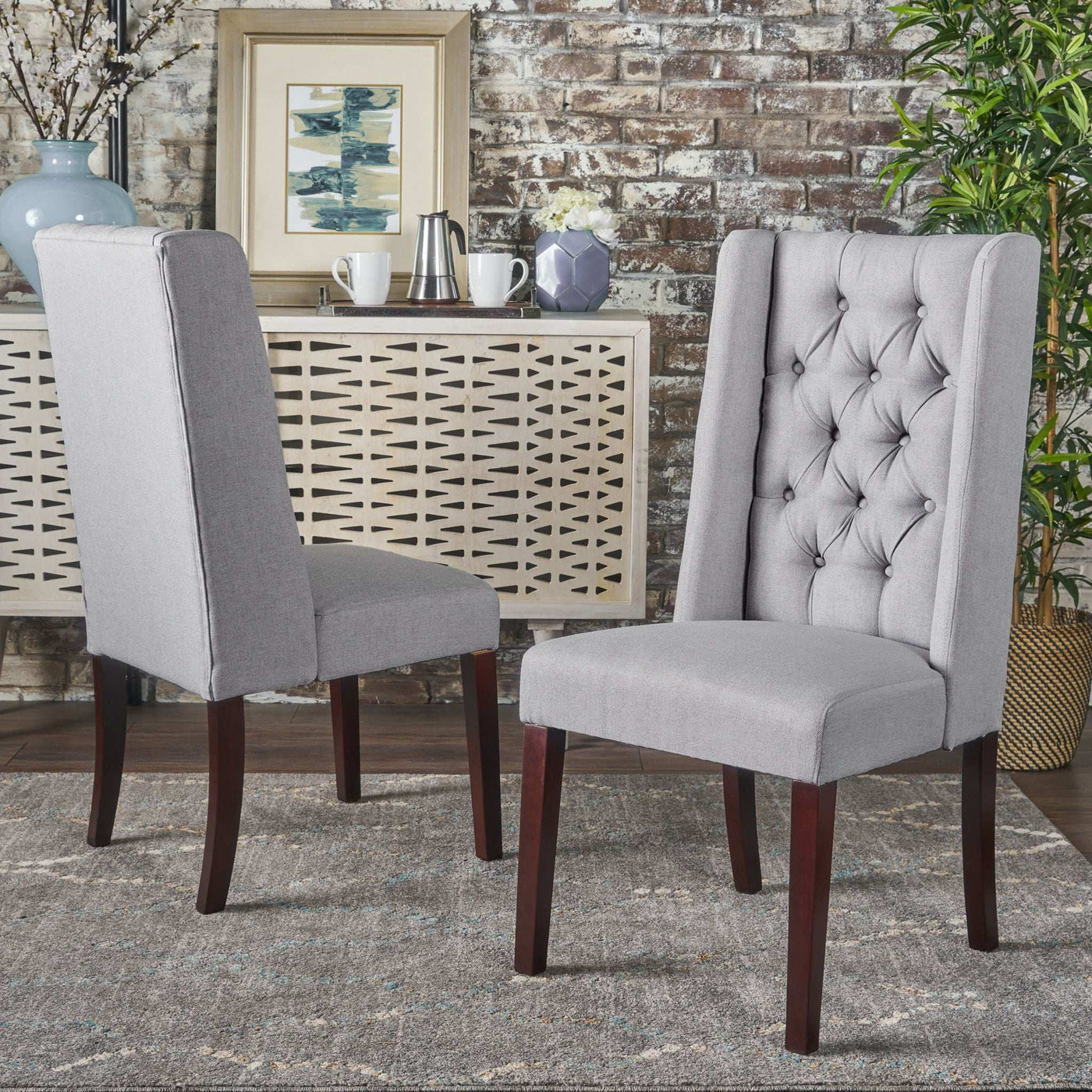 Sophisticated Tufted Dining Chair With High Back Design by HouseOfZazla