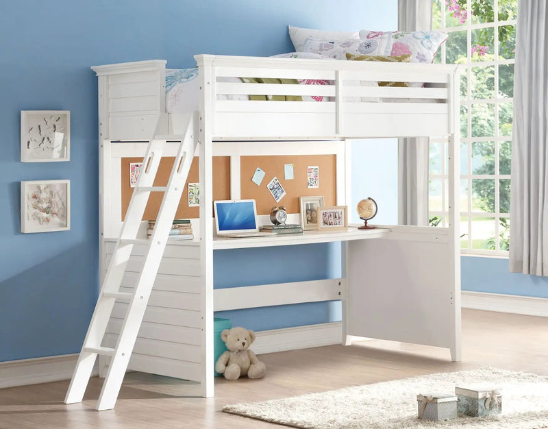 Lacey - Twin Loft Bed With Desk - White by Unique Piece Furniture