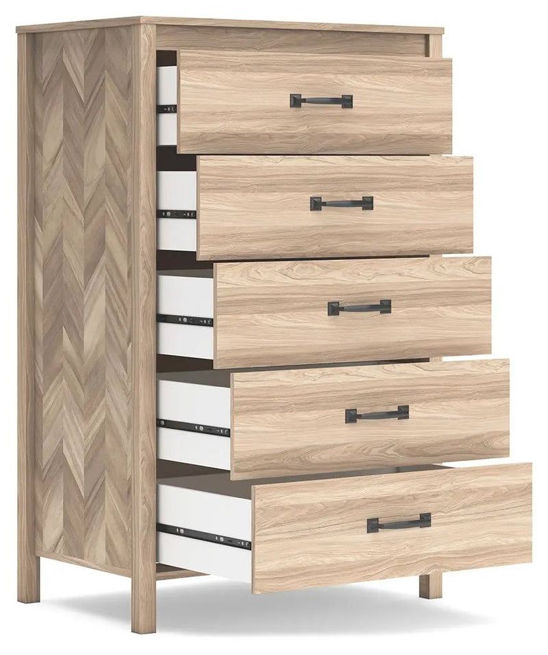Battelle - Five Drawer Chest - Tan by Unique Piece Furniture