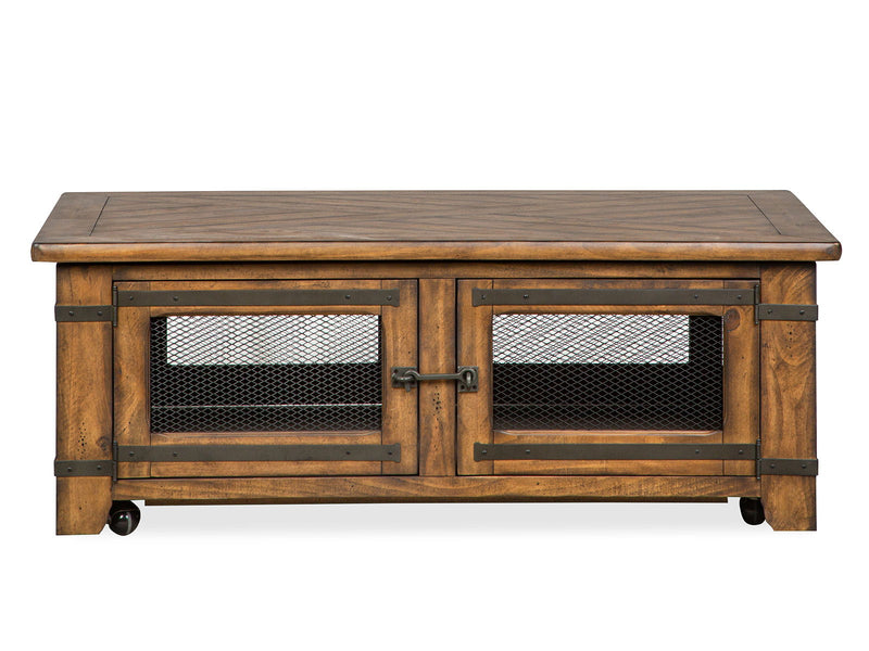 Chesterfield - Top Storage Cocktail Table With Casters - Farmhouse Timber, photo 3 of 7