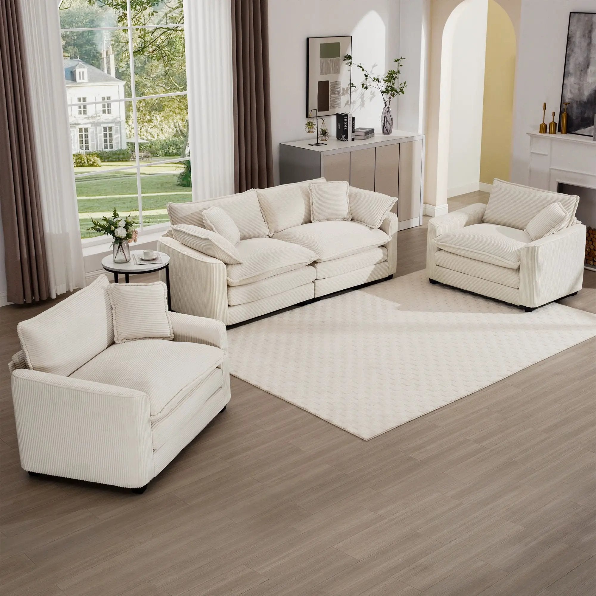 Elegant Oversized Sectional Sofa Set With Deep Seats And Flexible Layout by Unique Piece Furniture