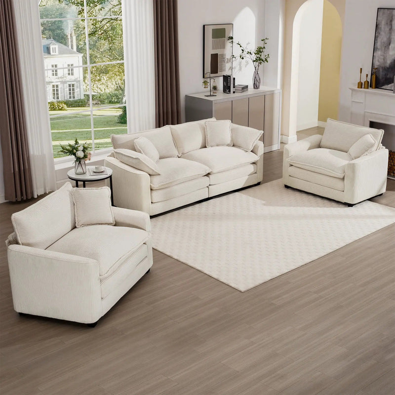 Elegant Oversized Sectional Sofa Set With Deep Seats And Flexible Layout by Unique Piece Furniture