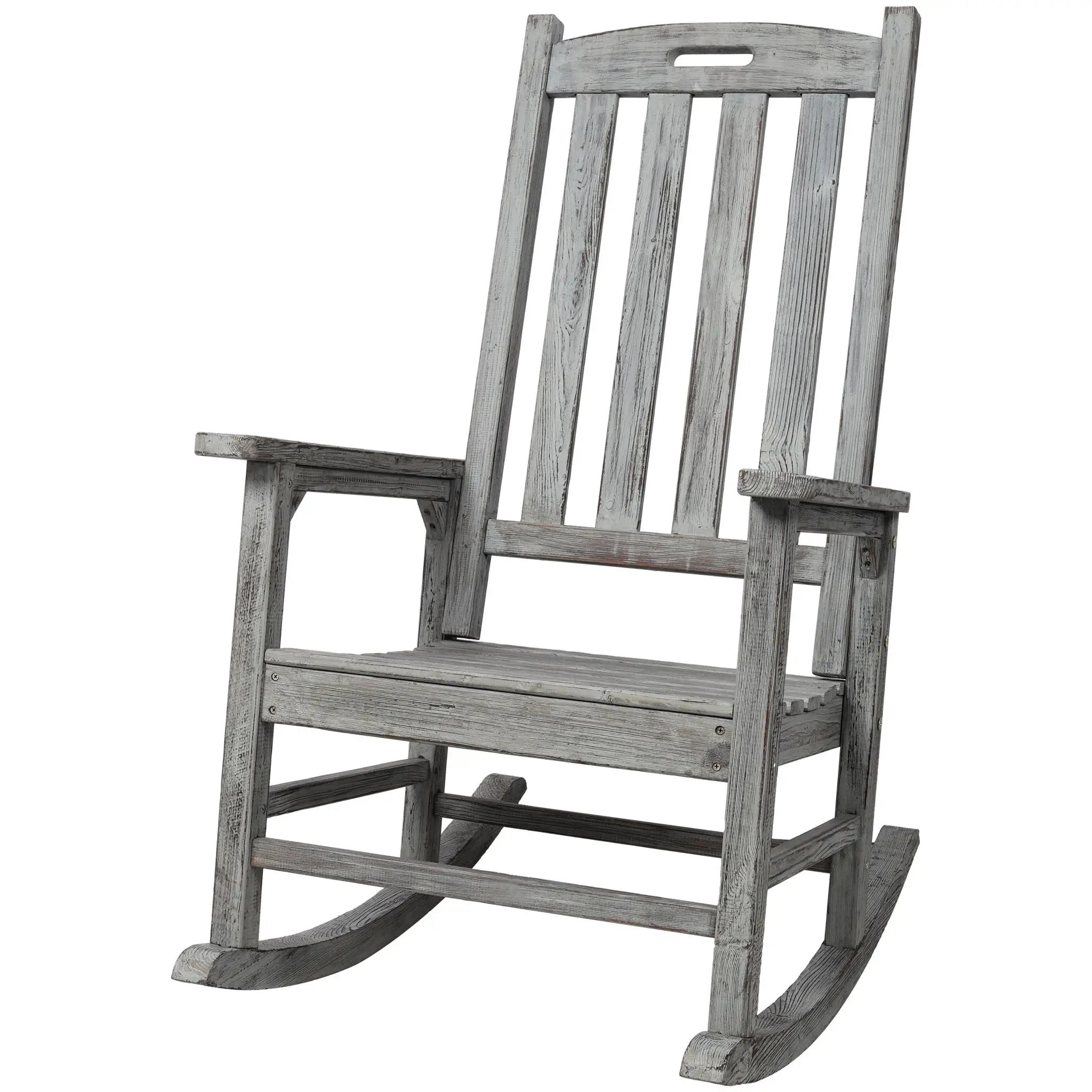 Oversized Porch Rocker Chair With Wide Seat And Tall Backrest by HouseOfZazla
