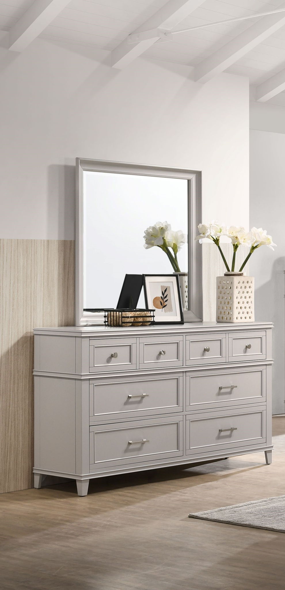 6 Drawer Dresser with Ample Storage - White or Gray, photo 3 of 10