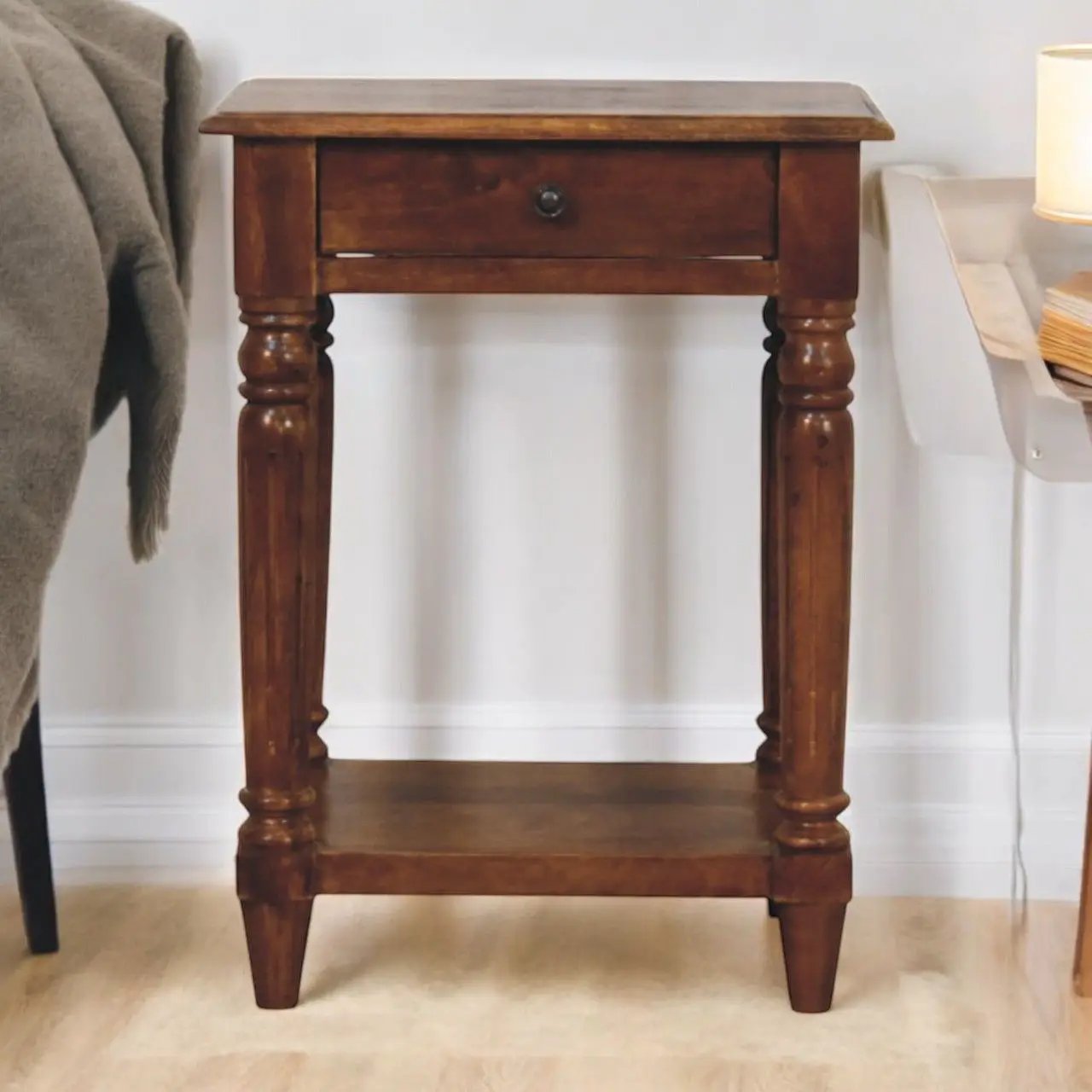 Turned Legs Drawer Table by HouseOfZazla