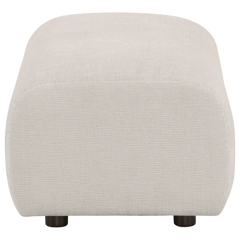 Burnett Chenille Upholstered Ottoman Ivory by Unique Piece Furniture