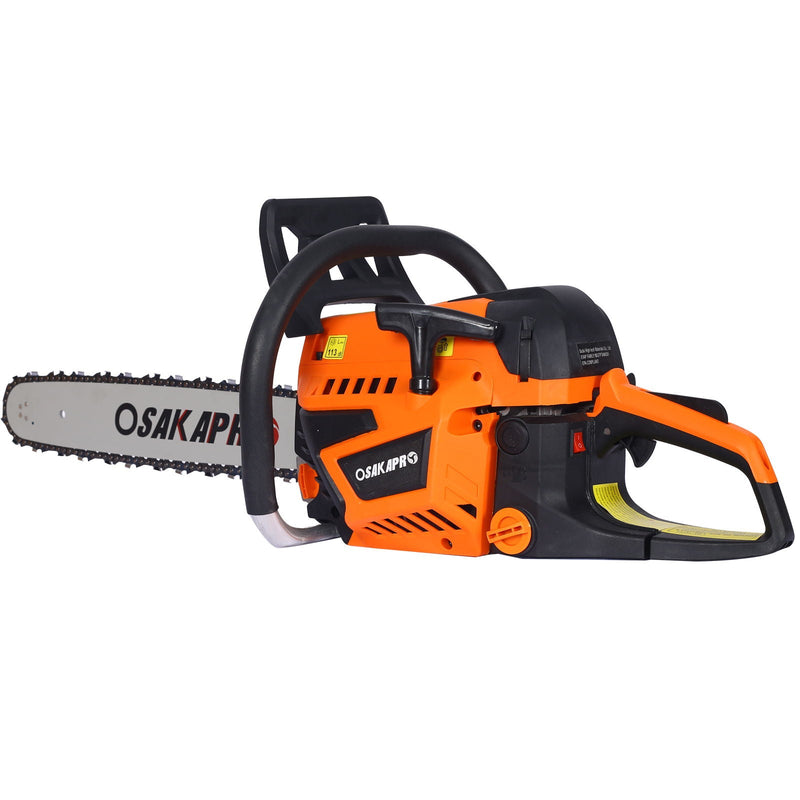 Professional Gasoline Chainsaw 20" 52Cc For Tree And Wood Cutting - Orange by HouseOfZazla