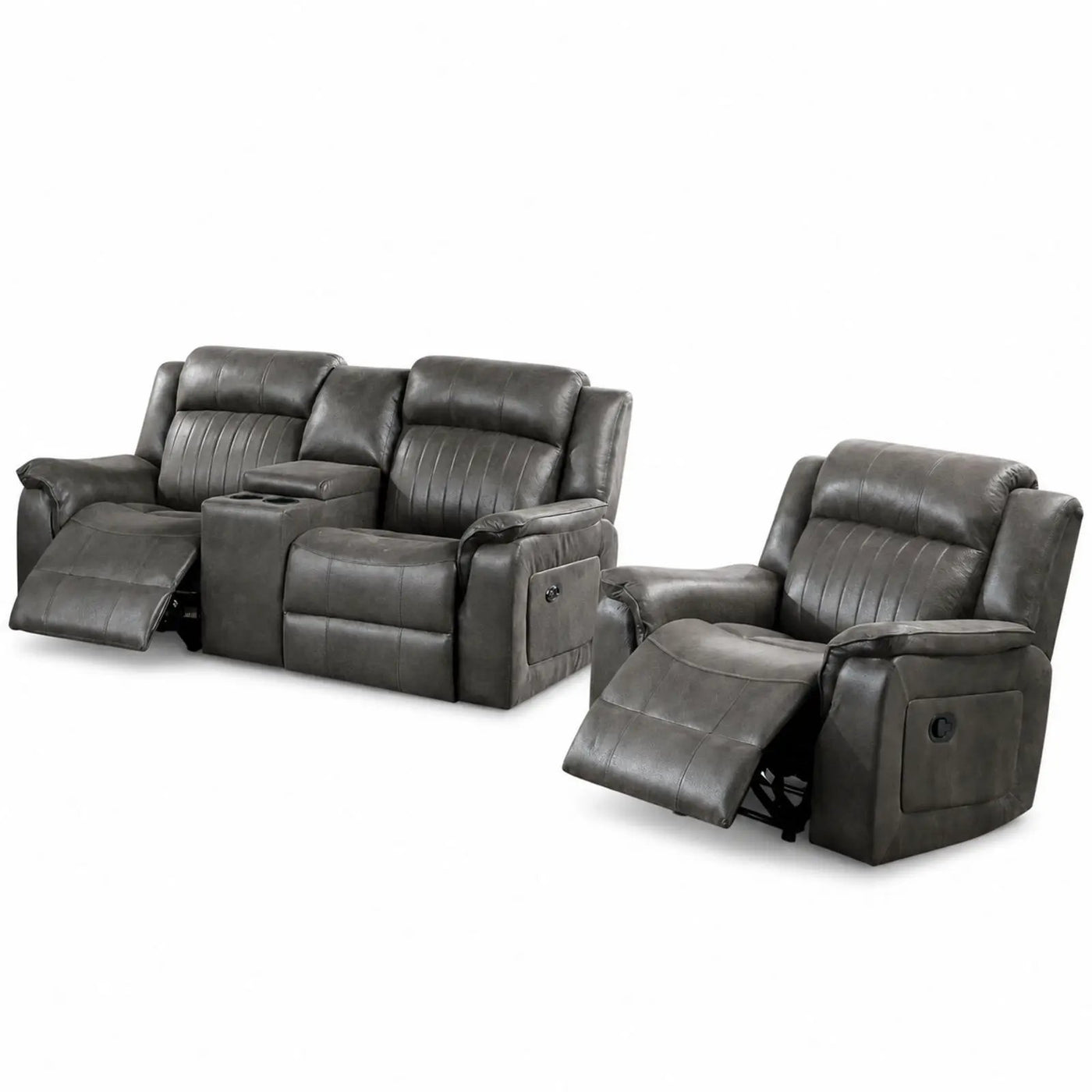 Contemporary Living Room Set, Horizontal And Vertical Tufting by HouseOfZazla