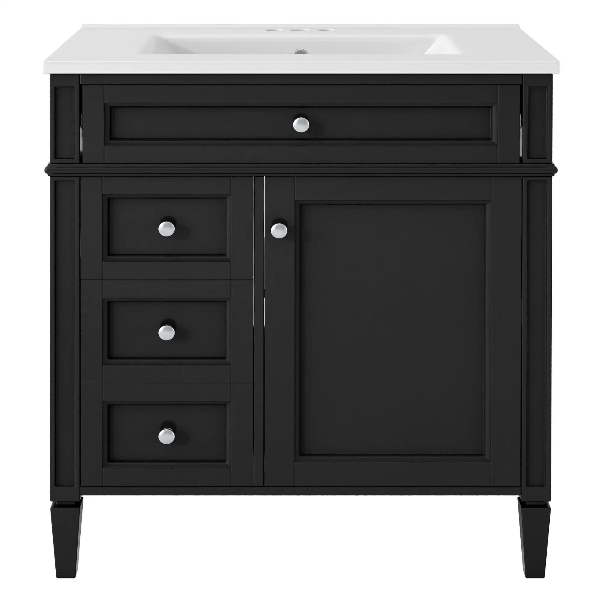 Bathroom Vanity With Top Sink, Storage Cabinet With 2 Drawers, Tip Out Drawer by Unique Piece Furniture