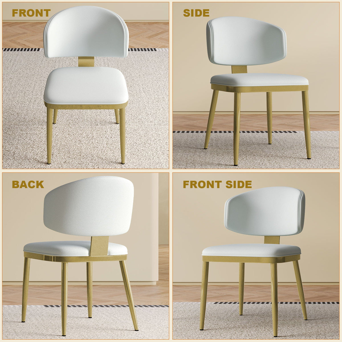 Modern Dining Chairs for Kitchen with Carbon Steel Frame – Black or White (Set of 2), photo 4 of 19