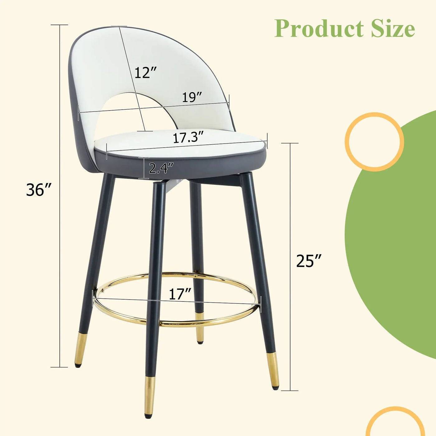 Upholstered Rotatable Bar Chair With Metal Legs For Dining Room by HouseOfZazla