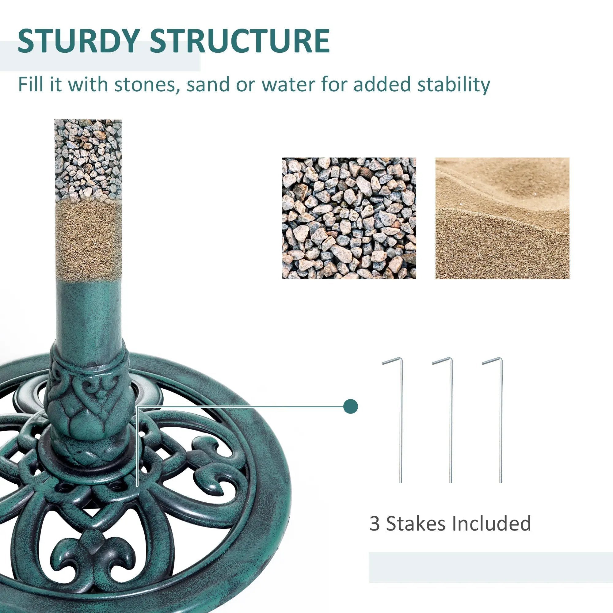 Outsunny 28'' Bird Bath Outdoor Resin Decor with Fleur De Lis Pattern by HouseOfZazla