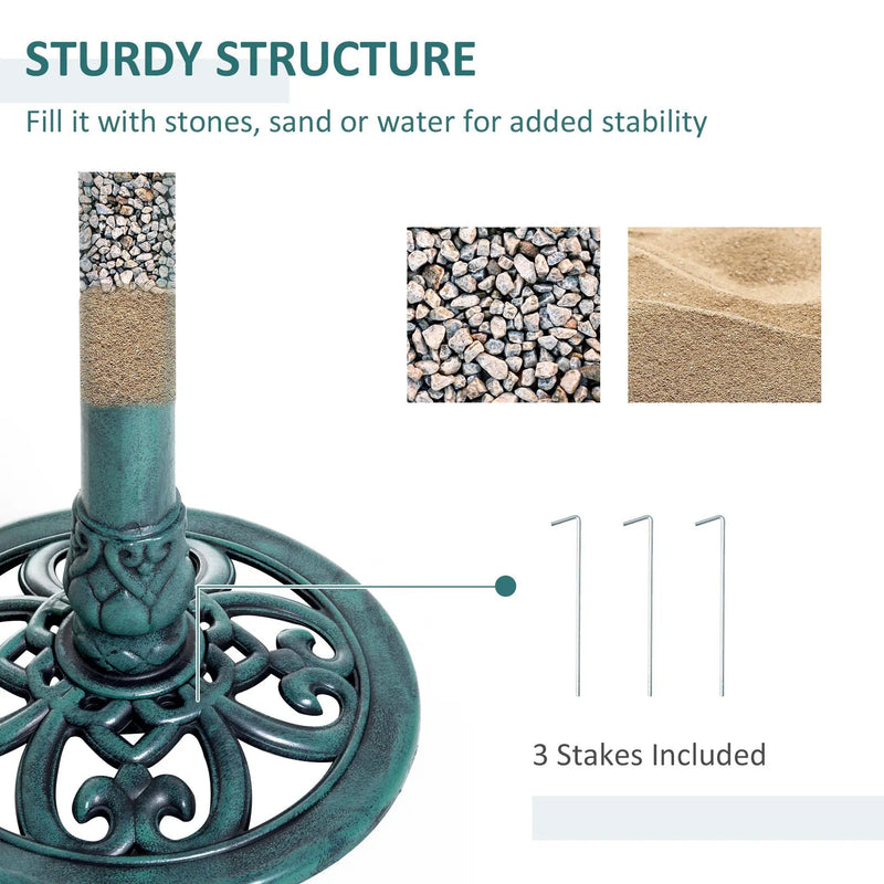 Outsunny 28'' Bird Bath Outdoor Resin Decor with Fleur De Lis Pattern by HouseOfZazla