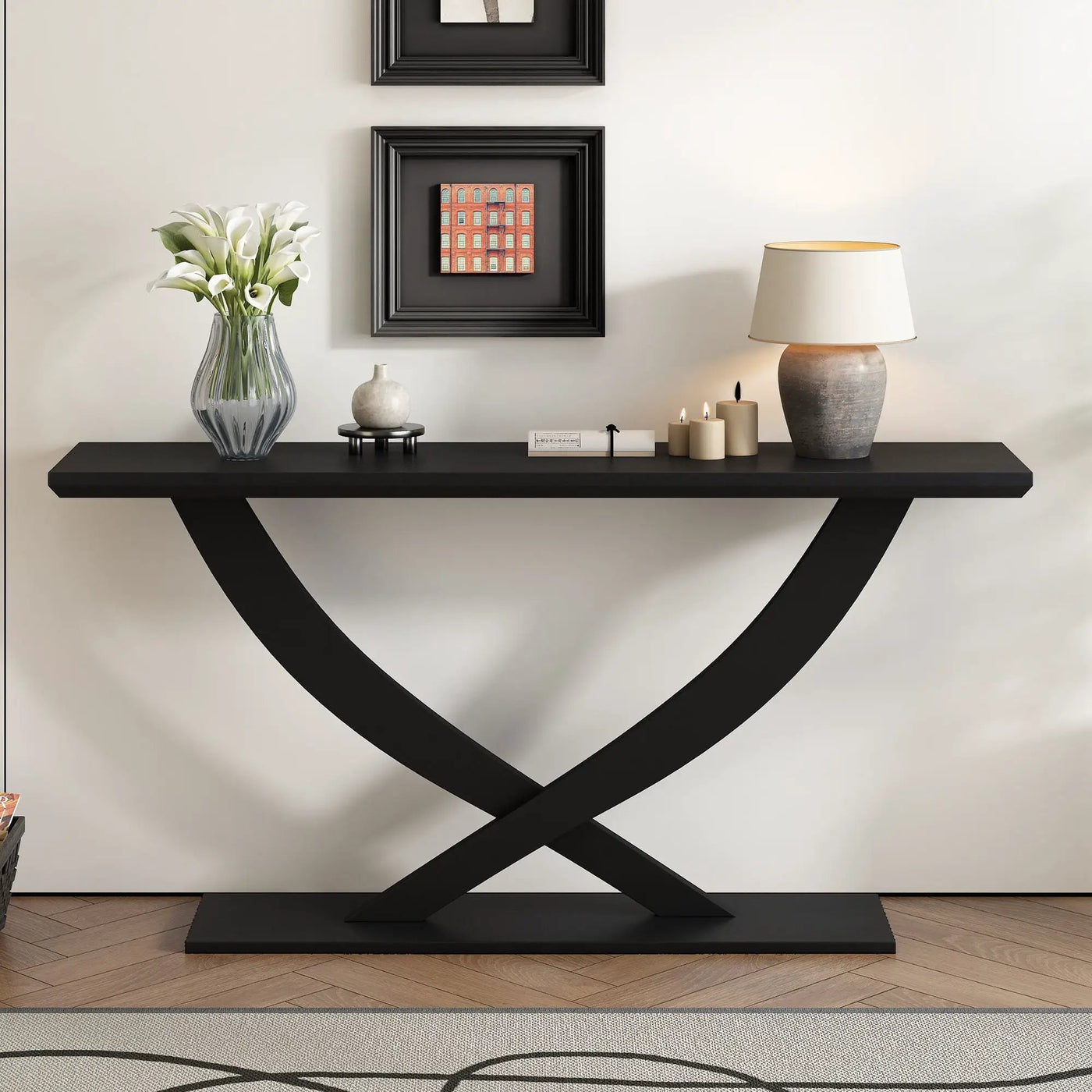Console Table With Cross Leg Base and Reinforced Support Plate by HouseOfZazla