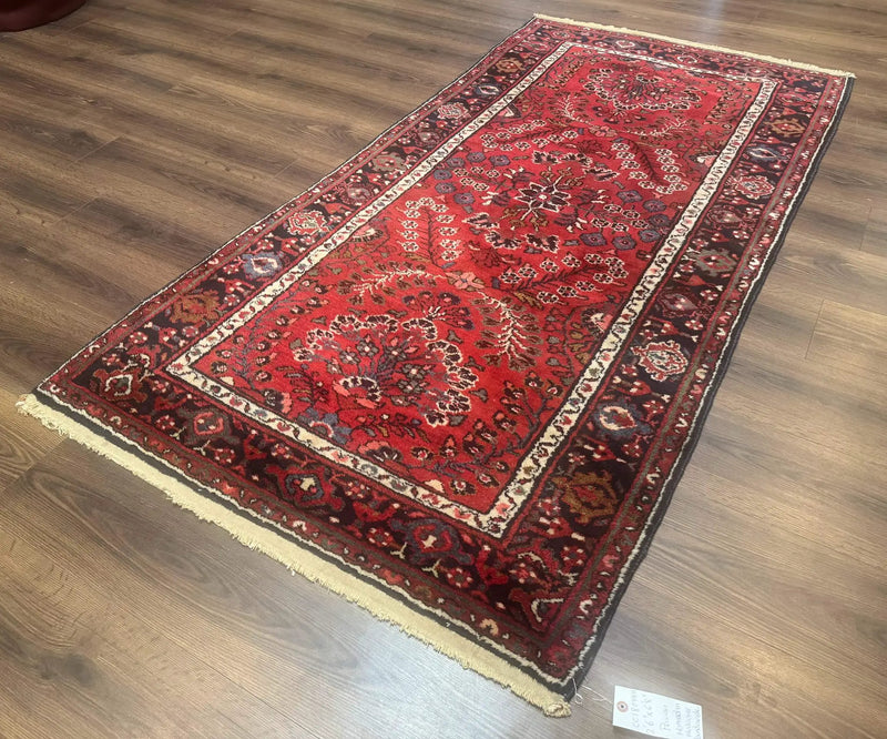 Red Persian Rug 2.6 x 6.8, Floral, Antique Per'sian Carpet, Persian Malayer Rug, Hamadan Rug by Jewel Rugs