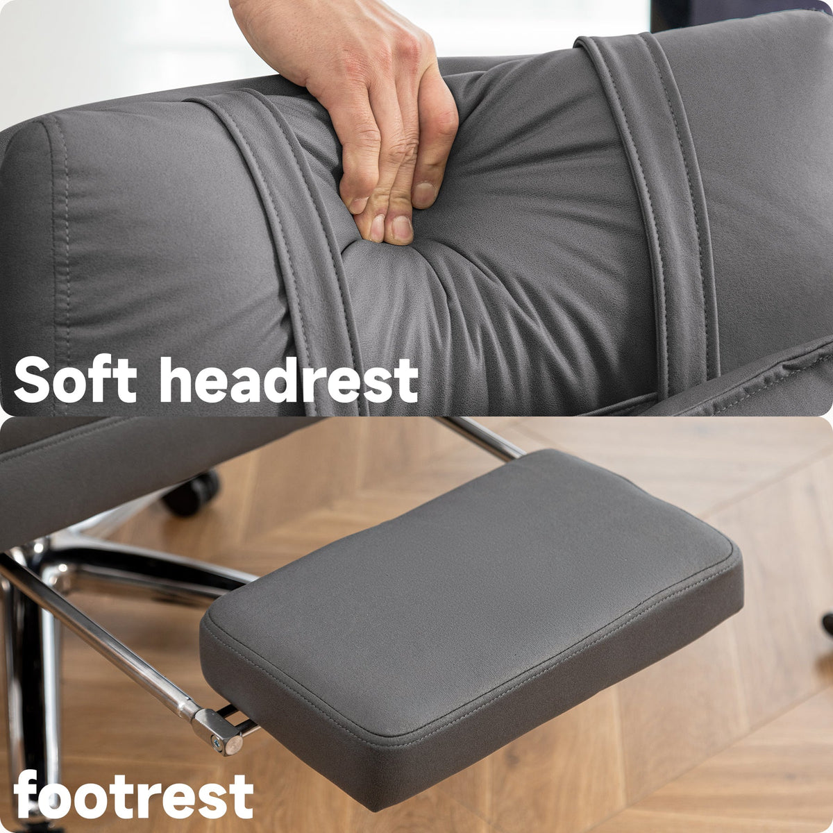 Swivel Ergonomic Office Chair with Lumbar Support and Reclining Back - Dark Grey, photo 9 of 10