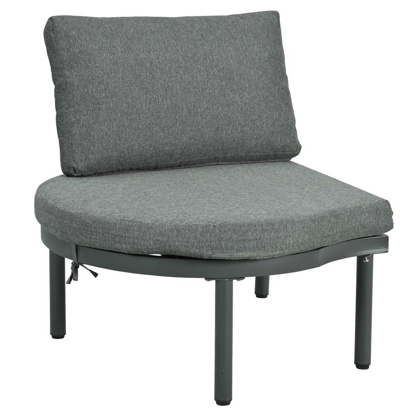 6 Piece Patio Set, Half Moon Outdoor Sectional Sofa With 2 High Low Coffee Tables, 4 Pillows & Cushions by HouseOfZazla
