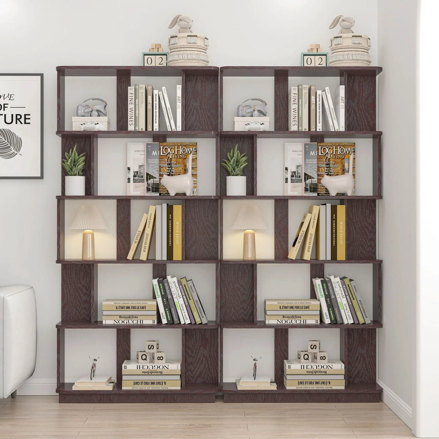 Modern 5 Tier Open Storage Bookcase by HouseOfZazla
