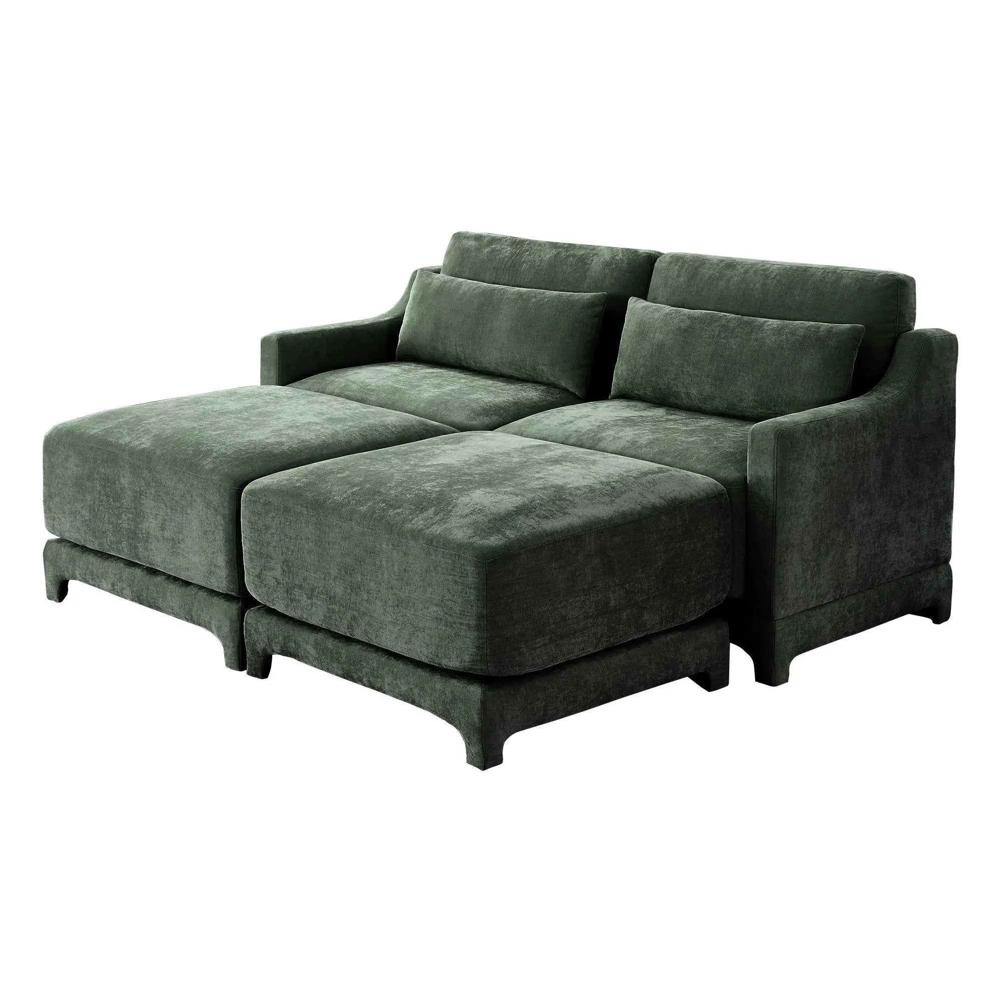 Stylish Sofa With Ottoman And Lumbar Pillows, Ergonomic Design by HouseOfZazla