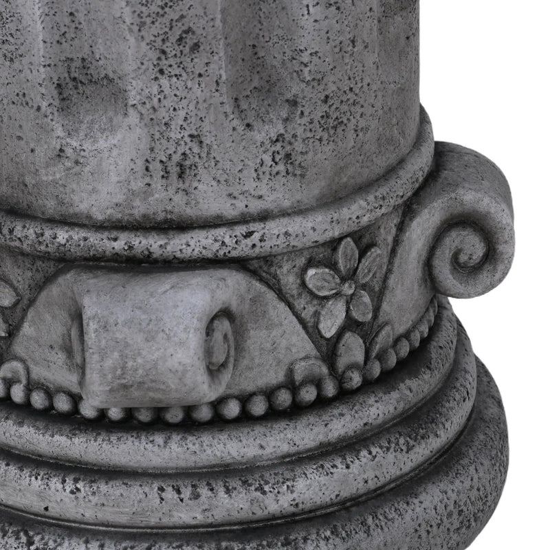 Outdoor End Table, Round Side Table For Patio And Garden - Antique Gray